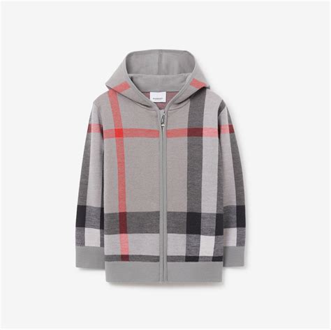 burberry nautical hoodie|Check Wool Zip Hoodie in Sand .